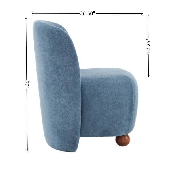 dimension image slide 4 of 8, Christopher Knight Home - Eliana Modern Teddy Fabric Accent Chair with Curved Backrest and Legs