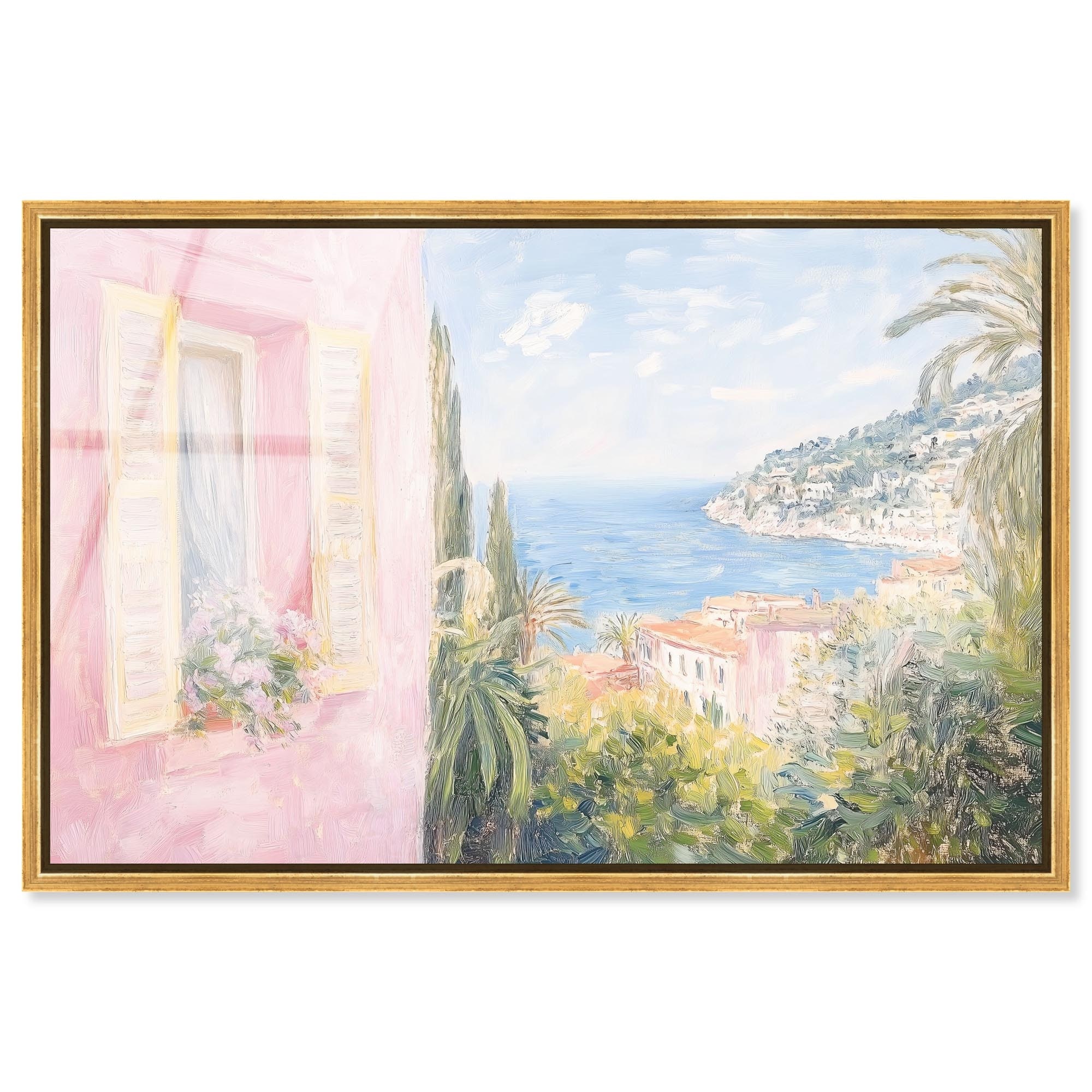 Mediterranean Pink Spring Color Framed Acrylic Wall Art by Art Remedy