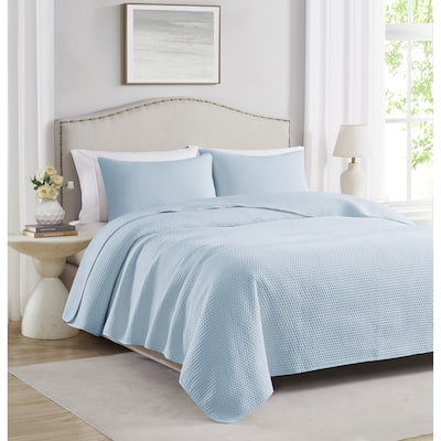 Caitlyn Embossed Stitch Pre-Washed Quilt Set