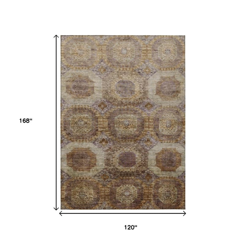 HomeRoots Medallion Transitional Rectangle Outdoor Rug
