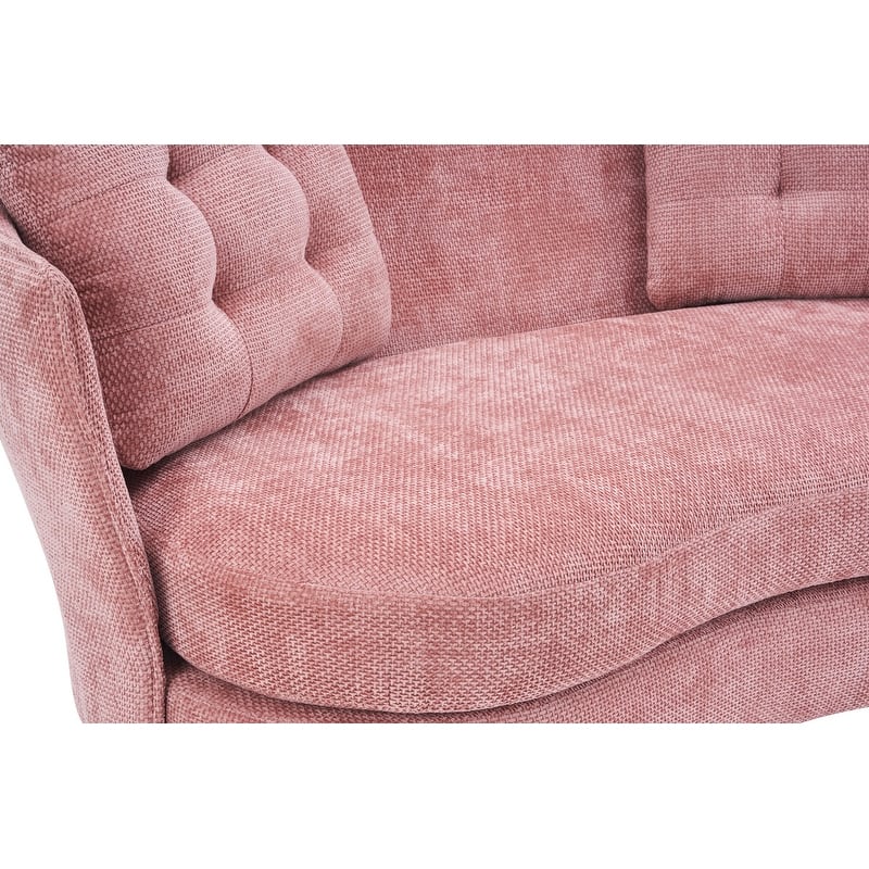Contemporary Velvet Upholstered Tufted Loveseat Sofa,Living Room Couch with Golden Metal Legs