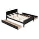 preview thumbnail 23 of 50, Full Wood Platform Bed with Drawers - Elegant Design, No Box Spring Needed