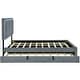 preview thumbnail 46 of 50, Button-Tufted Wingback Bed Velvet Frame Storage Platform Bed with 2 Drawers, Trundle Bed and Smart LED Light Bed Frame
