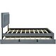preview thumbnail 5 of 21, Queen Velvet Platform Bed with LED Lights and Storage Drawers