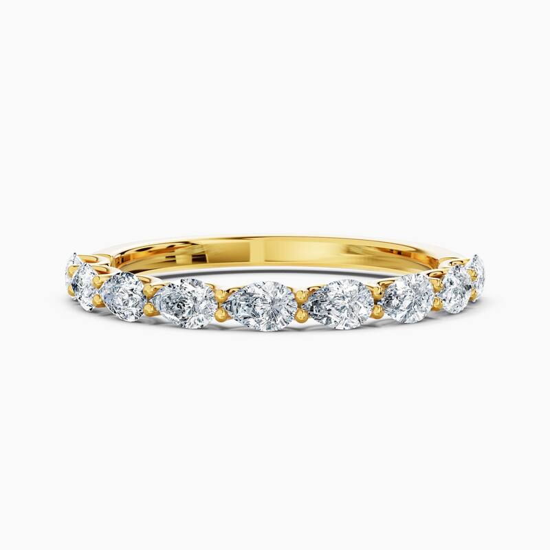 Auriya 14k Gold Pear-shaped East-West Lab Grown Diamond Half Eternity Band 0.90 - 3.00 ct. tw. (F-G, VS) - 0.90 ct. wt. - 5.5 - Yellow
