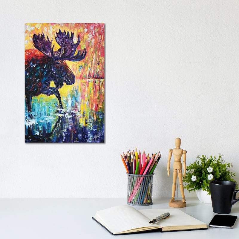 iCanvas "Moose" by OLena Art Canvas Print - 12x8x0.75