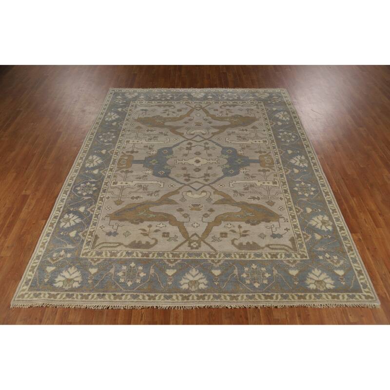 Oushak Indian Rug Hand-Knotted Wool Carpet - 8'1" x 9'10"