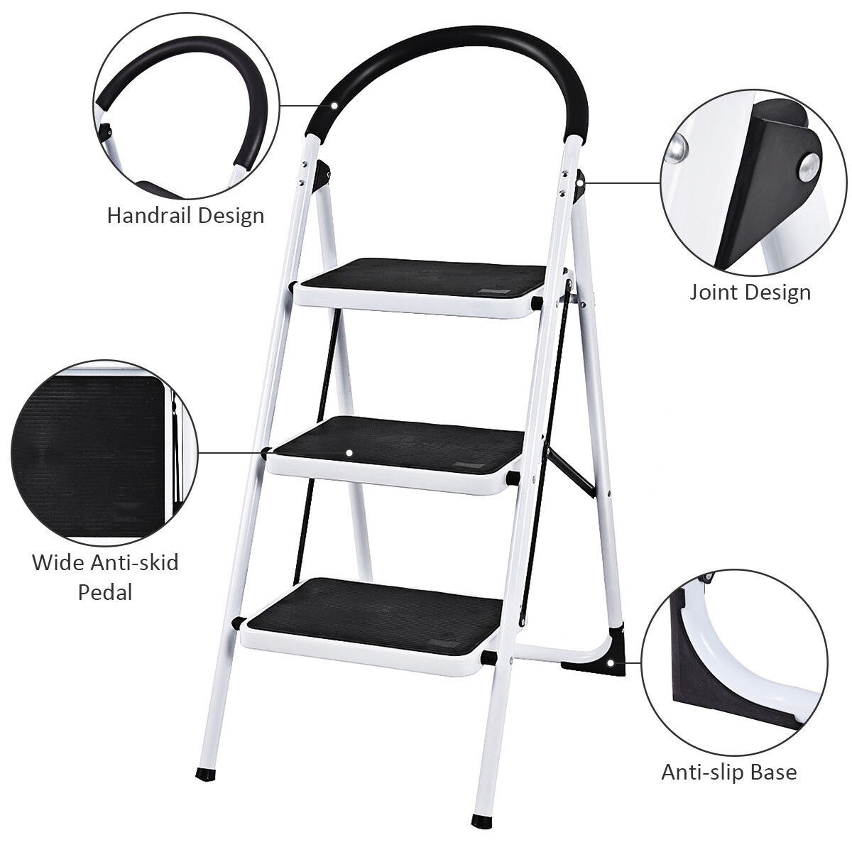 Lightweight folding steps top
