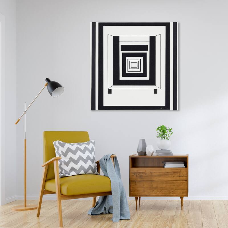 Wynwood Studio Canvas Abstract Minimalist Gate Black and Modern & Contemporary Wall Art Canvas Print - 30 x 30