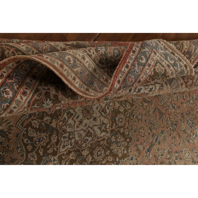 Traditional Mashad Persian Area Rug Hand-Knotted Wool Carpet - 9'10" x 11'11"