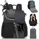 preview thumbnail 1 of 10, GillyGro Diaper Bag Backpack with In-built Booster, Roll-out Changing Pad, Organizer Insert Black
