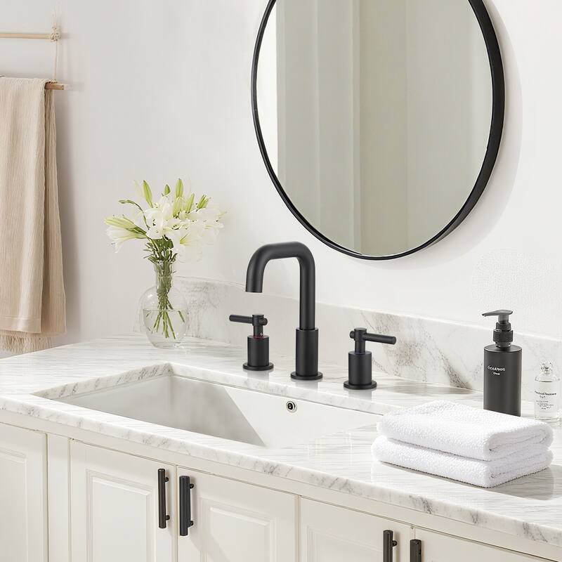 WOWOW 8 in. Widespread Double Handle Bathroom Faucet