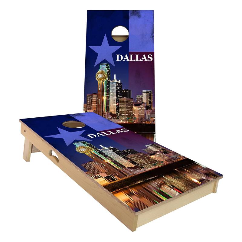 Dallas City Outdoor Cornhole Board Set - Backyard 2x4 - NO Accessories