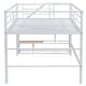 preview thumbnail 14 of 15, White Twin Size Metal Mid Loft Bed with Storage Stairs and Fence