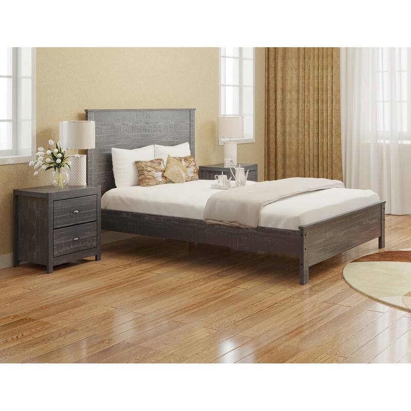 Yes4wood Albany Queen Bed Frame with Headboard, Solid Wood