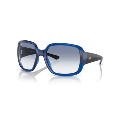 Ray-Ban Oversized Square Sunglasses – Bold Blue Frame with Gradient Lenses for Womens