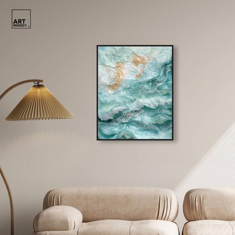 Teal Tiered Turbulence Canvas by Art Remedy