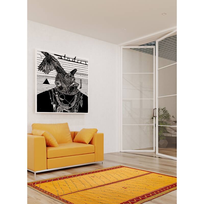 ECARPETGALLERY Flat-Weave Kashkuli Light Orange Wool Tapestry Kilim - 5'8 x 7'9