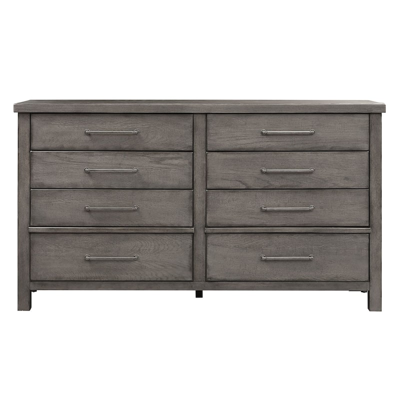 Modern Farmhouse Dusty Charcoal Distressed 8 Drawer Dresser