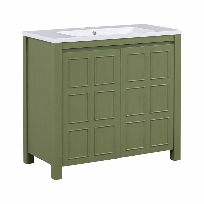 36" Bathroom Vanity Organizer with Sink - Combo Cabinet Set & Storage