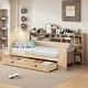 preview thumbnail 2 of 10, Maximize Stroage Space Daybed Wooden Platform Bed Natural Finsh Twin Size Daybed Frame w/ 2 Drawers, No Box Spring Needed