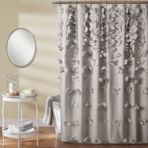 Silver Orchid Sterling Polyester Shower Curtain - Light grey