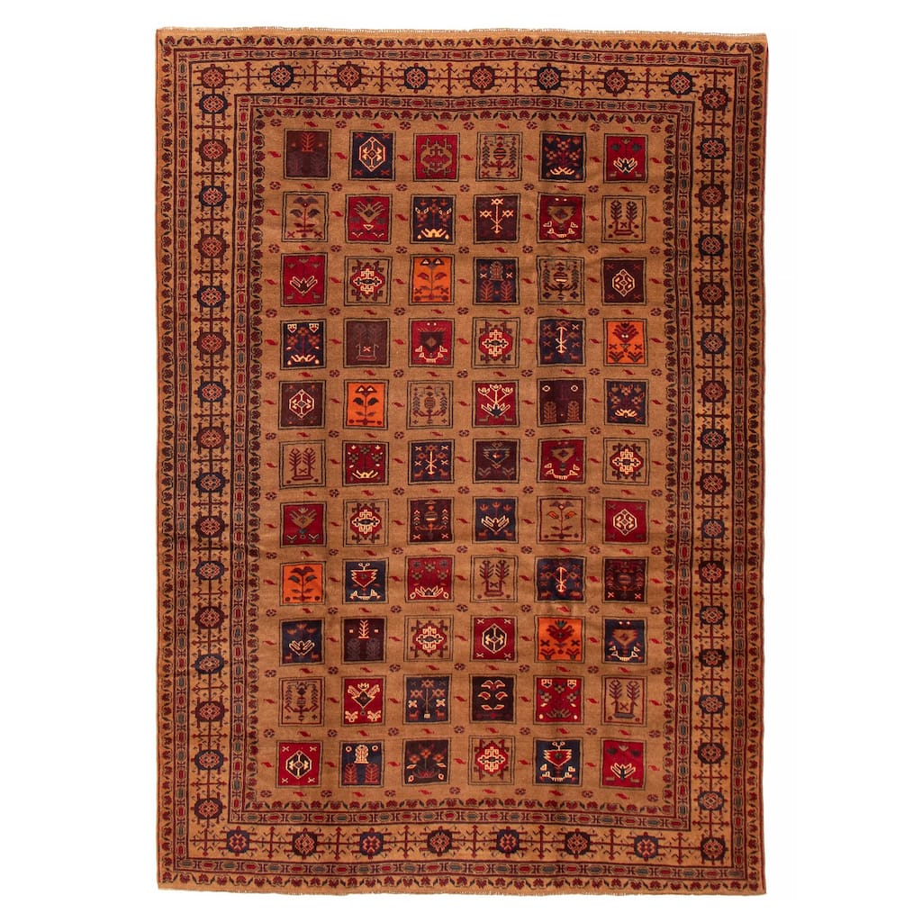 ECARPETGALLERY Hand-knotted Teimani Brown Wool Rug - 6'9 x 9'7