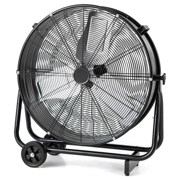 24" Industrial Drum Fan 3 Speeds Portable Commercial Floor Fan