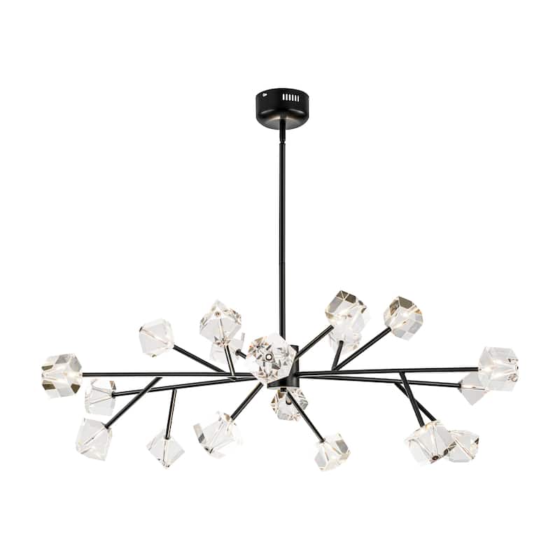 18-Light Modern Glam Luxury Sputnik Linear Cluster Crystal Chandelier for Dining Room/Living Room