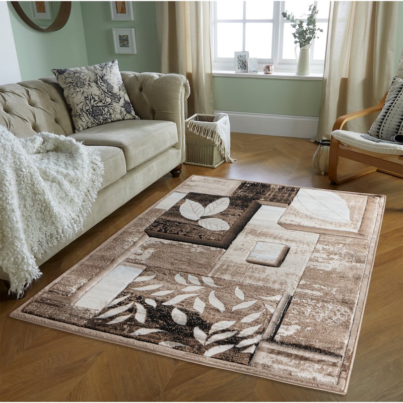 Glamour Collection Area Rug - 5'2'' X 7'5'' - Grey/Red