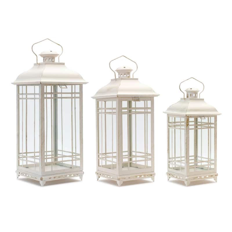 Metal Lantern (Set of 3) - 8.5 x 19.25; 7.5 x 16.25; 6.25 x 13.25