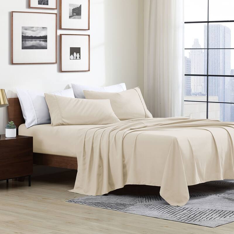 Swift Home Double Brushed Ultra Soft Microfiber Sheets 4-Piece Sheet Set Bedding Set - Assorted Colors - Cream - Twin