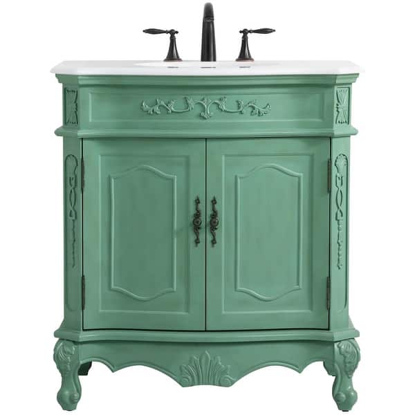 slide 2 of 11, Elegant Lighting VF10132-VW Danville 32" Free Standing Single Basin Vintage Mint - Painted