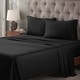 preview thumbnail 10 of 83, Superior Egyptian Cotton 400 Thread Count Solid Deep Pocket Bed Sheet Set Black - California King