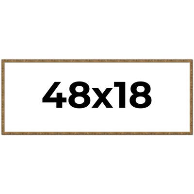 48x18 Frame Black Real Wood Picture Frame Kingsley Gold Distressed Photo Frame with UV Acrylic Foam Board Backing &
