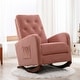 preview thumbnail 3 of 30, Baby Room High Back Rocking Chair Nursery Chair , Comfortable Rocker Fabric Padded Seat ,Modern High Back Armchair