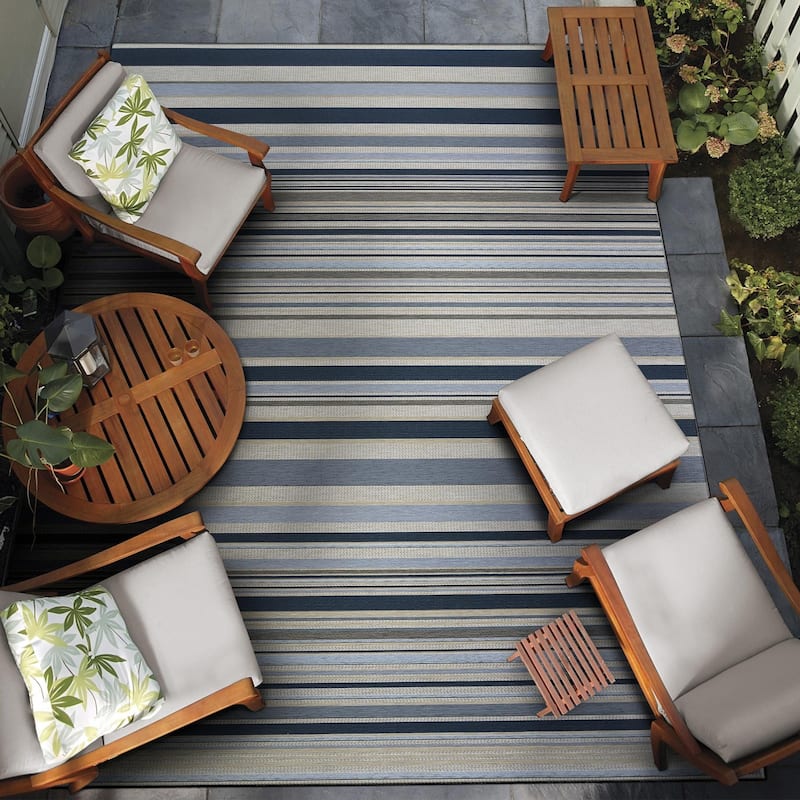 Dream Decor Rugs Gelato Summer Striped Bliss Indoor Outdoor Area Rug