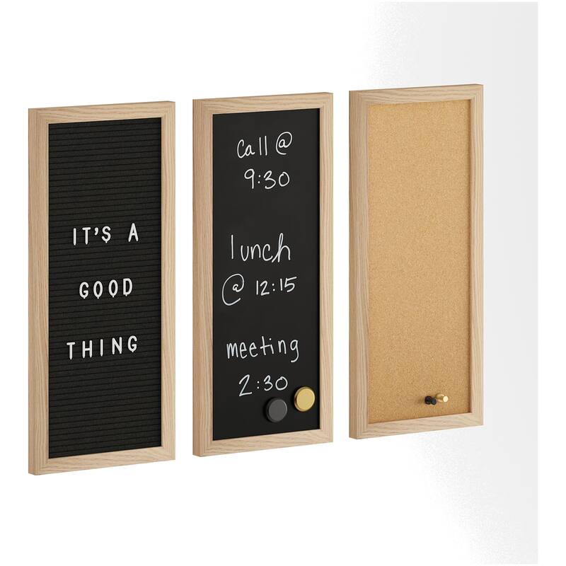 Flash Furniture BR-DK20221011-1-MS Everette 8" x 18" Wall Board Set - Light Natural Woodgrain