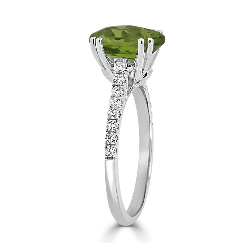 Auriya 2 3/4ct Fancy Oval Peridot and Diamond Engagement Ring 1/4ctw 14k Gold