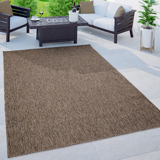 Variegated Waterproof Outdoor Rug for Patio - 7'10" x 11'2" - Brown