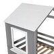 preview thumbnail 10 of 15, Modren Twin Over Twin Wood Bunk Bed With Roof,Window,Guardrail And Ladder