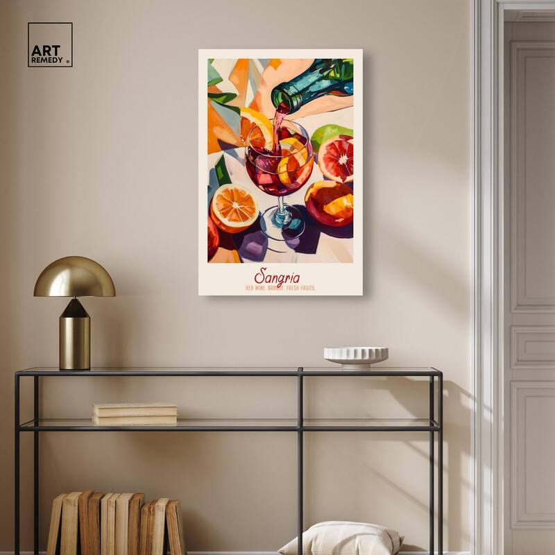Sangria Recipe Poster Canvas by Art Remedy, Gallery Wrapped