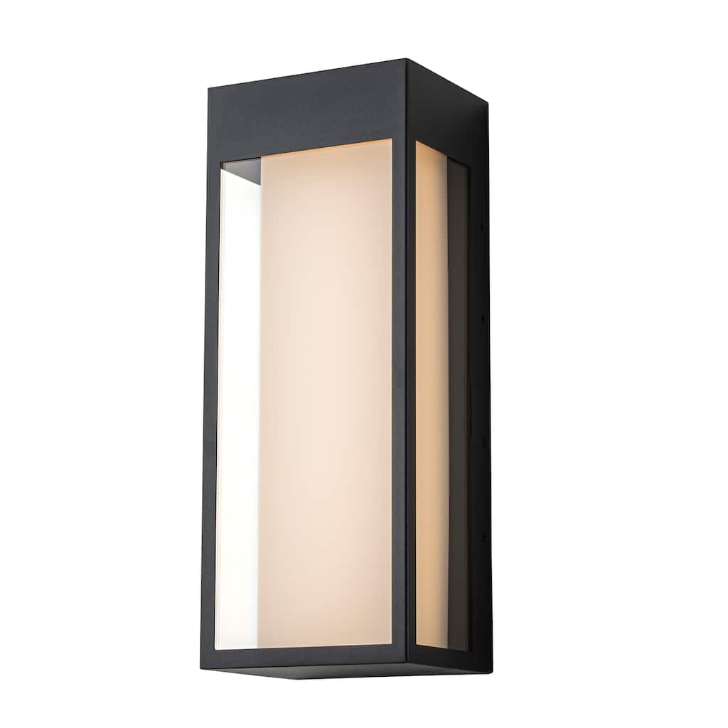 C Cattleya 14.5-inch Matte Black Integrated LED Outdoor Wall Sconce Light