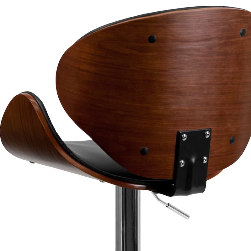 Bentwood Adjustable Height Barstool with Curved Back and Vinyl Seat - 21"W x 20"D x 37" - 45.5"H - 21"W x 20"D x 37" - 45.5"H