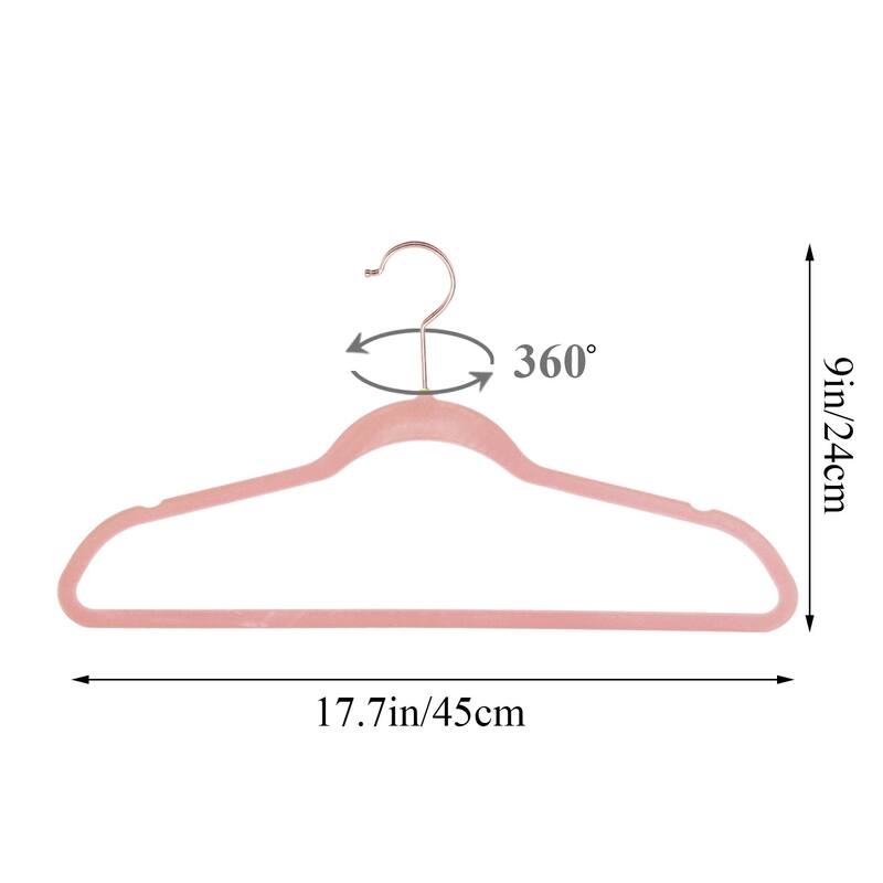 100 Pack Hanger Sets Heavy Duty Velvet Hangers Non Slip &Ultra Thin, Six Colors Option Clothes Hangers