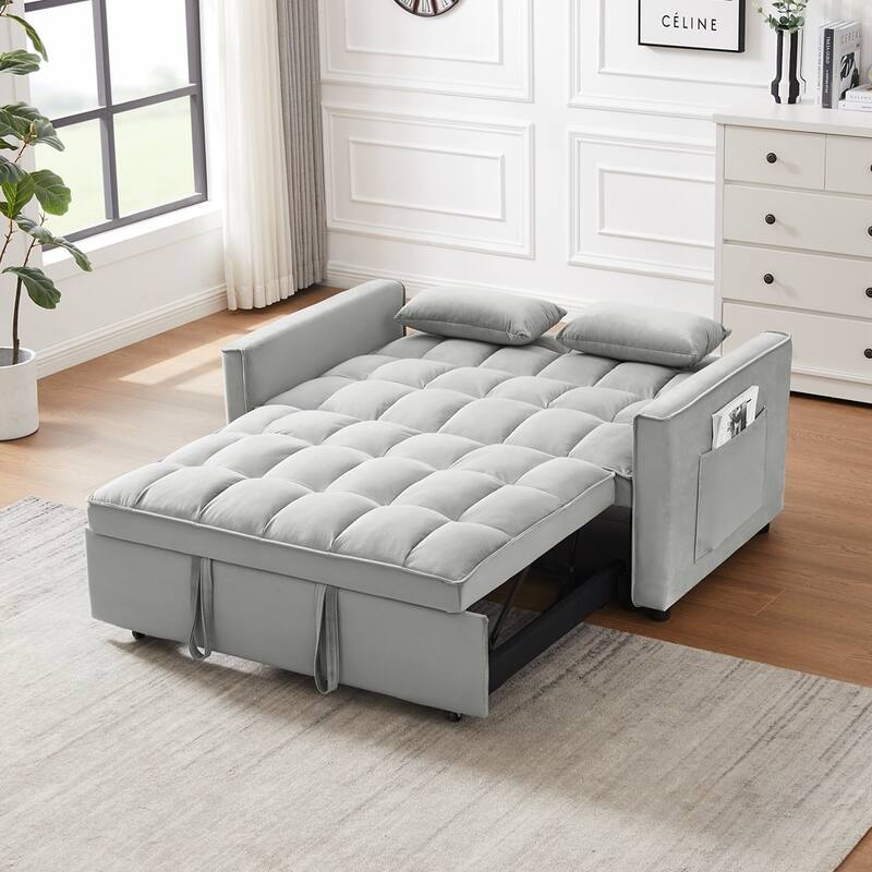 Modern Velvet Loveseat Futon Sofa