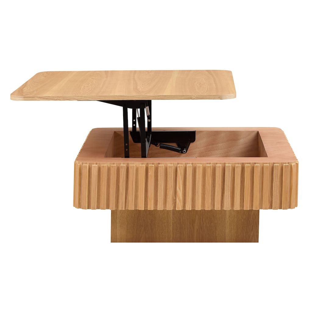 35.43 Inch Modern Handcraft Drum Coffee Table