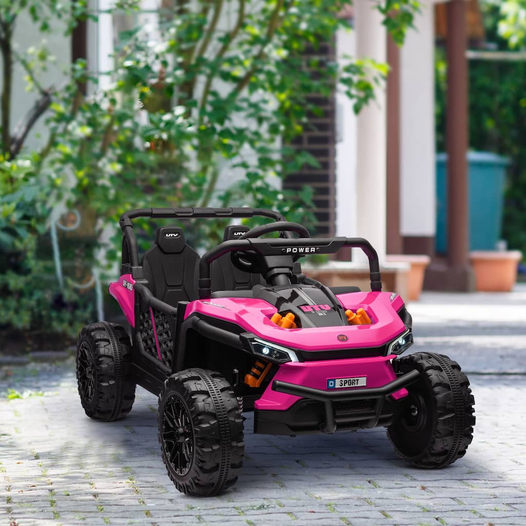 12V Kids Electric Car with Parent Remote, Ride-On Car Off-Road Toy Car All-Terrain Car with LED Light