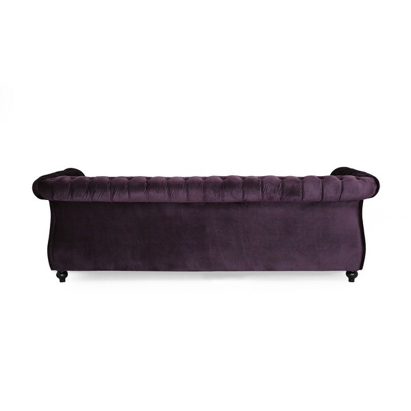 Luxurious 3-Seater Purple Velvet Sofa,Plush Comfort, and Durable
