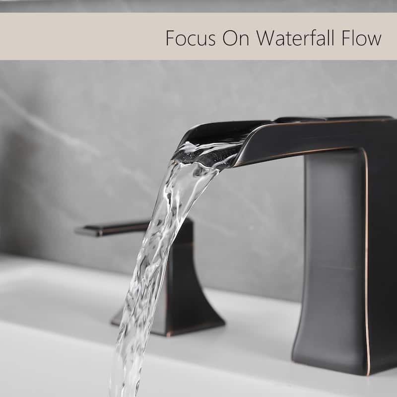 Topcraft Two Handle Waterfall Bathroom Faucet with Pop-Up Drainer
